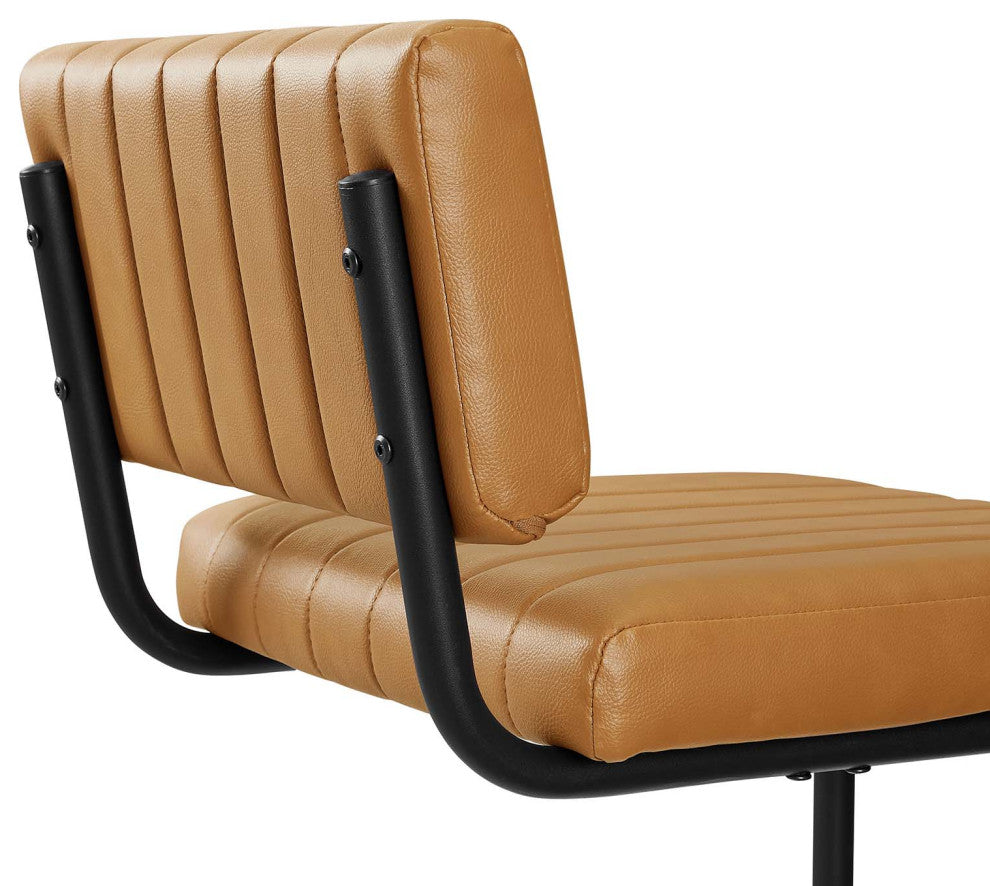 Parity Vegan Leather Counter Stools, Set of 2, Black Tan