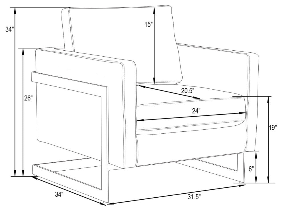 LeisureMod Lincoln Velvet Accent Armchair With Gold Frame, Orange Marmalade