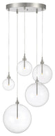 5-Light Pendant in Natural Brass, Natural Brass
