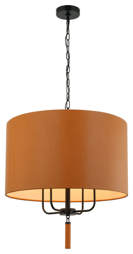 Secret Agent 4-Lt Pendant - Black/Camel Leather