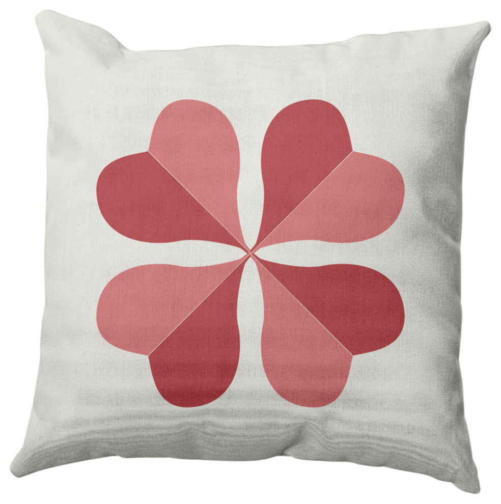 Lucky Clover St. Patrick's Day Decorative Throw Pillow, Ligonberry Red, 18x18"