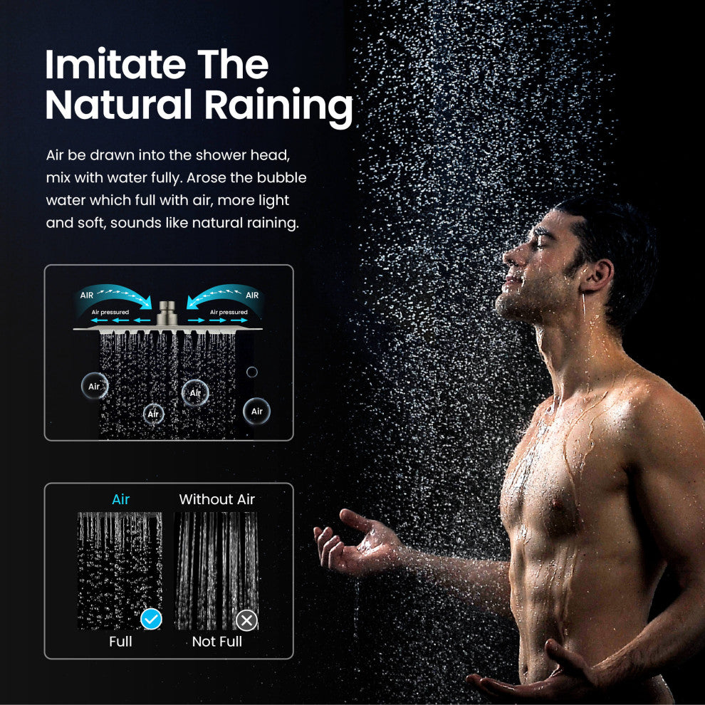 Cube 2-Function Shower Column, Rough, Valve, Brushed Nickel
