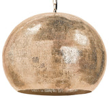 Pierced Metal Sphere Pendant, Natural Brass