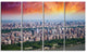 "New York Beautiful Manhattan Skyline" Canvas Print48"x28", 4-Panels