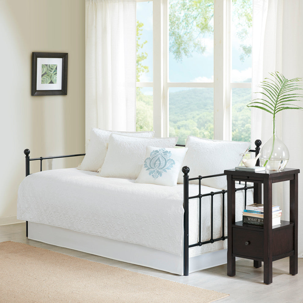 Madison Park Quebec 6 Piece Reversible Daybed Cover Set, White