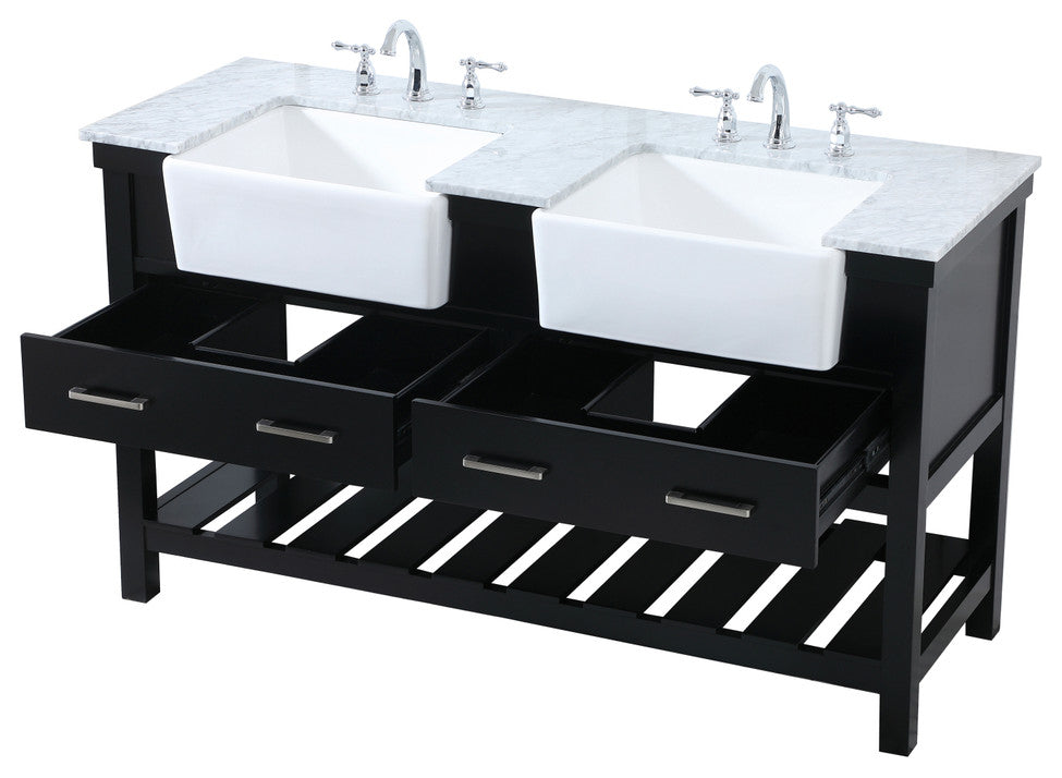 Home Living 22" Farmhouse Black-Light Bathroom Vanity