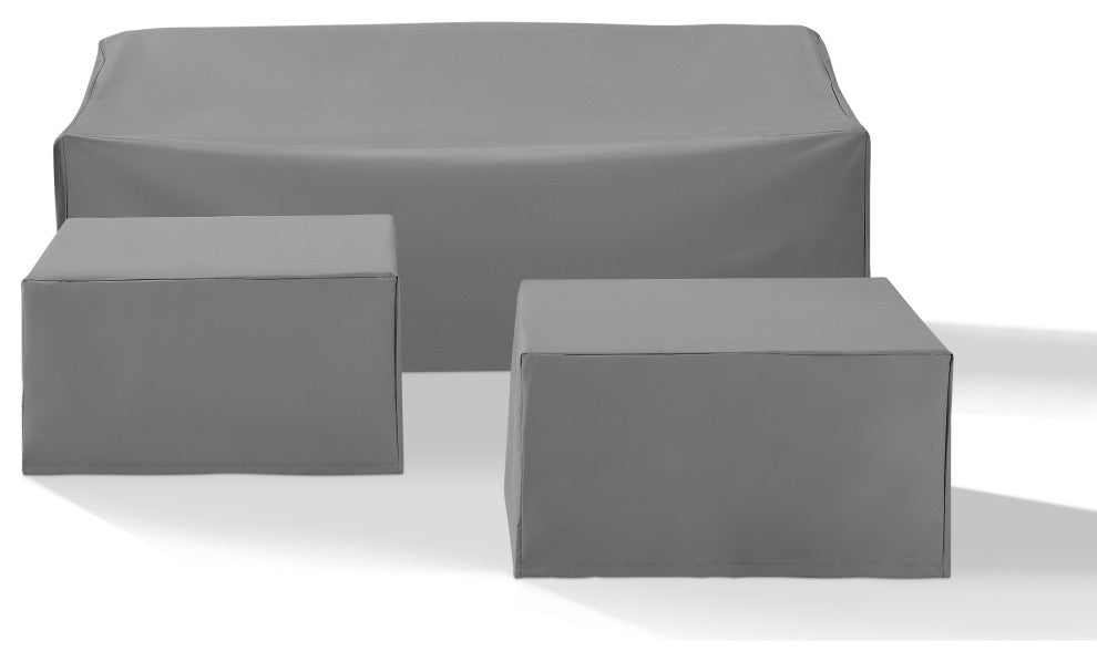 3-Piece Cover Set, Gray, Sofa, 2 Square Table