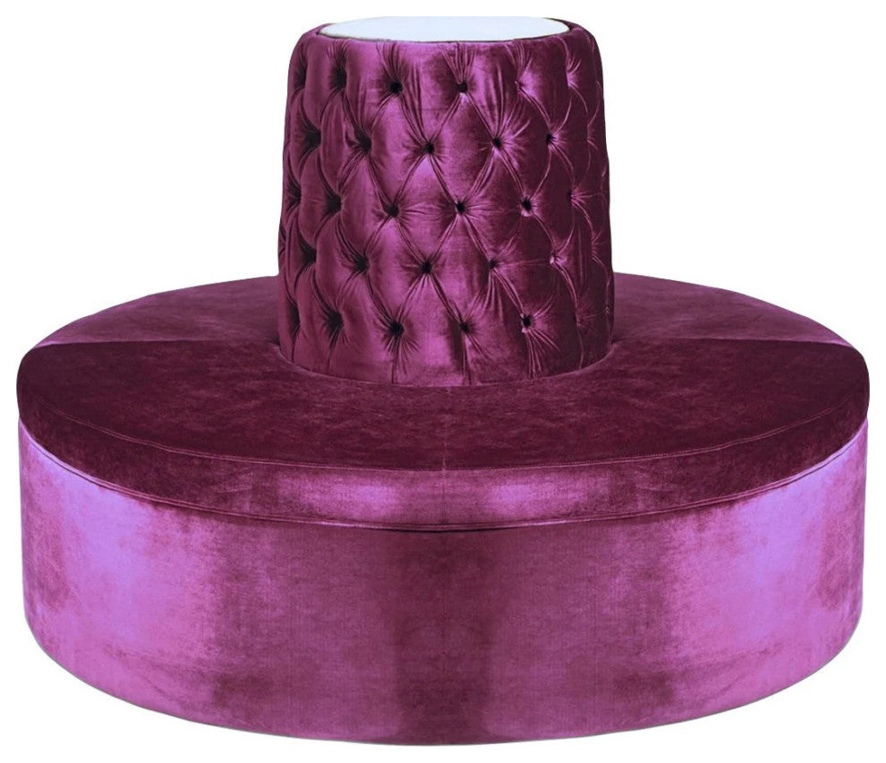 Round Tufted Lobby Sofa, Circle Banquette Settee