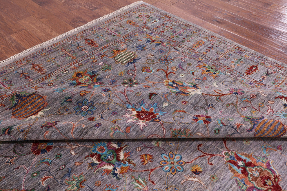 8' 10" X 11' 8" Persian Tabriz Hand Knotted Wool Rug Q8328
