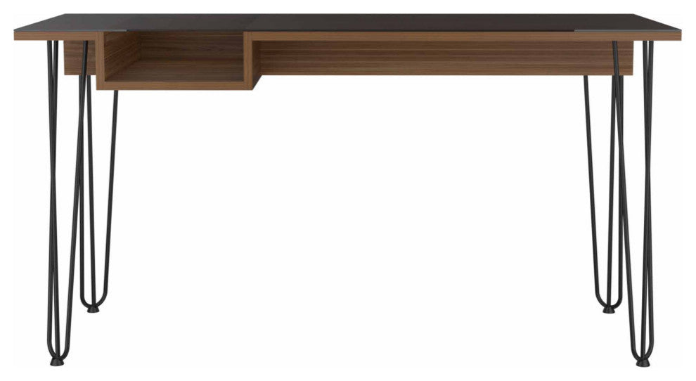 Kyoto 140 29-inch Tall Writing Desk with Hairpin Legs, Mahogany
