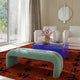 Leigh Green Velvet Channeled Bench - Green