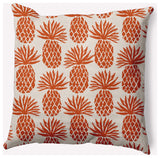 18" x 18" Pineapple Stripes Indoor/Outdoor Polyester Throw Pillow, Sienna