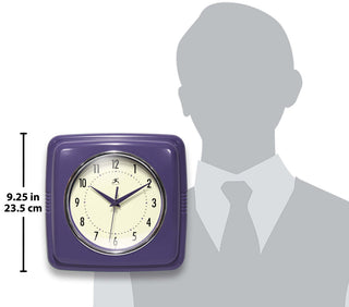 Square Retro 9.25 Purple Wall Clock