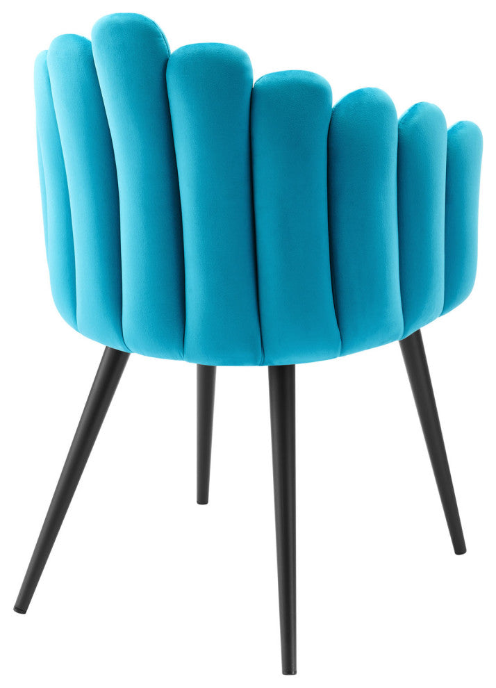 Vanguard Performance Velvet Dining Chair Set of 2, Black Blue