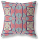 16" Red Blue Cosmic Circle Boho Suede Throw Pillow