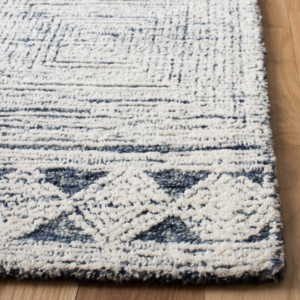 Safavieh Couture Abstract Collection, ABT349 Rug, Ivory/Navy, 2'x3'
