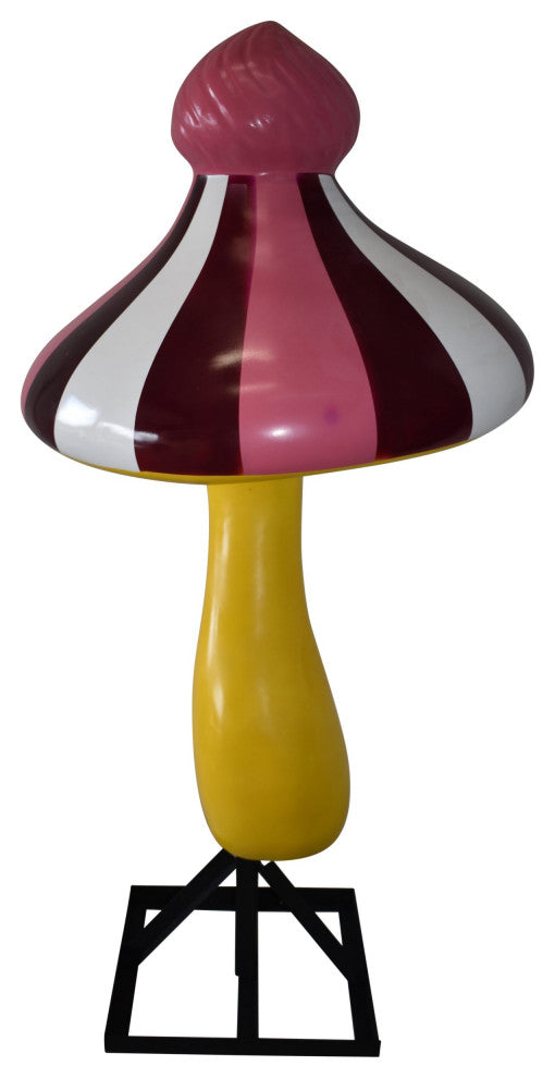 Happy Giant Mushroom Made of Resin for Indoors Outdoors Size: 34" x 34" x 64"H