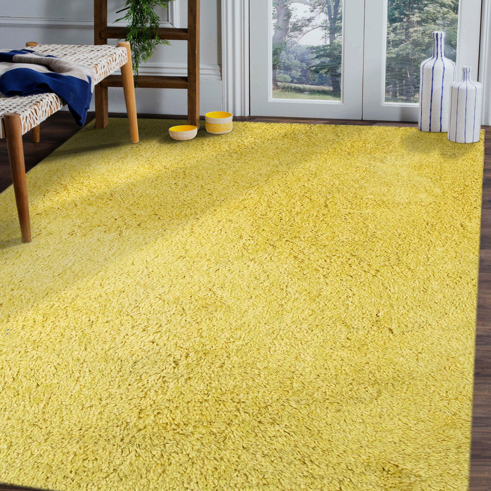 Illustrations Area Rug, Yellow, 8? x 11?, Solid