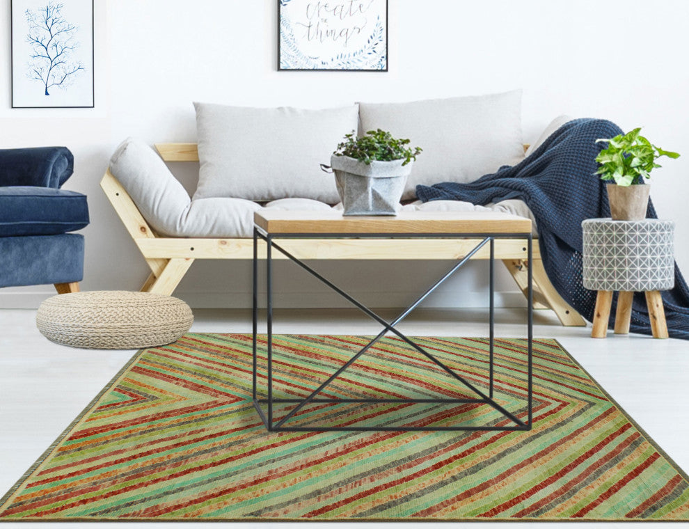 Winchester Kilim Chaunce Burgundy/Light Green Rug, 4'9x6'5