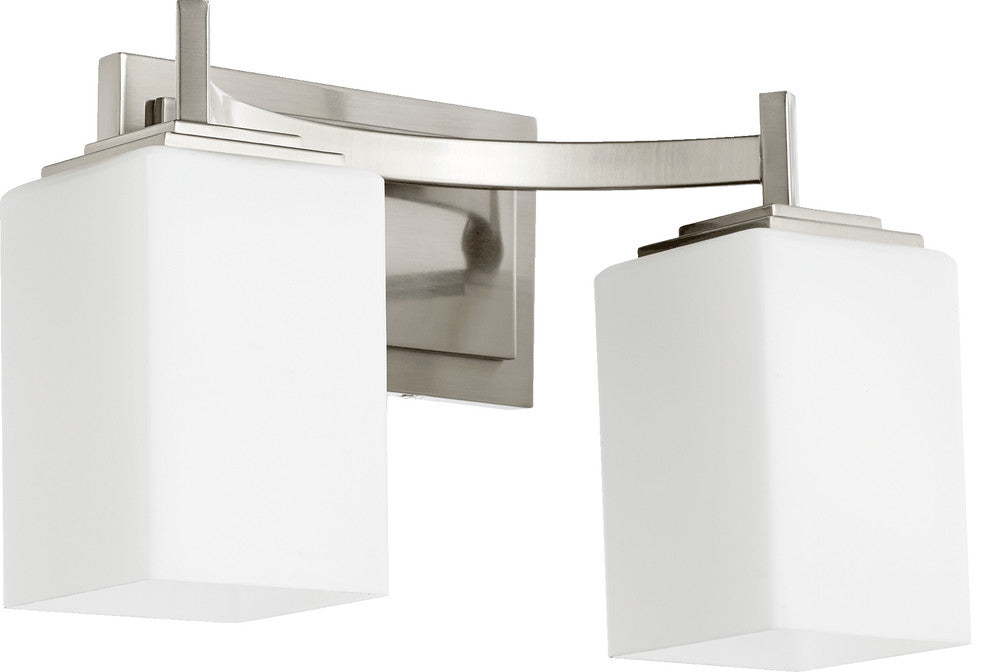 Delta 2-Light Vanity Fixture, Satin Nickel