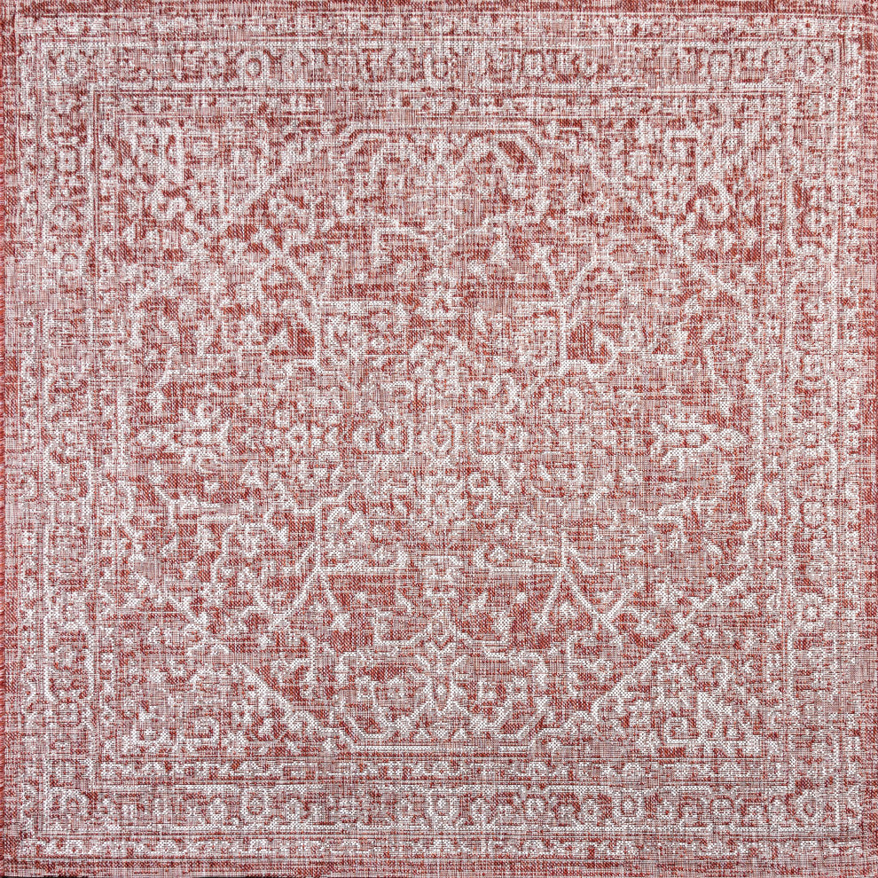 Malta Bohemian Medallion Textured Weave Indoor/Outdoor Area Rug