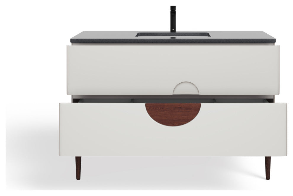 Rhonda Bath Vanity, Beige, 48", Single Sink, Freestanding