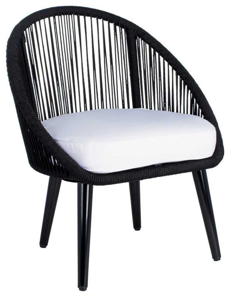 Safavieh Outdoor Halcott 4 Piece Living Set Grey / White