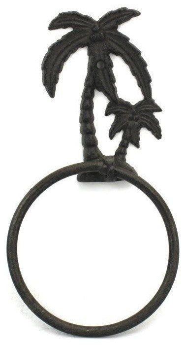 Cast Iron Palm Tree Towel Holder 9'', Beach Bathroom Decor, Beach Decoration