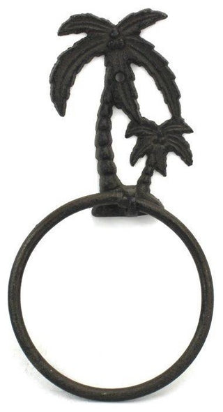 Cast Iron Palm Tree Towel Holder 9'', Beach Bathroom Decor, Beach Decoration