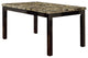 Faux Marble Top Dining Table, Brown