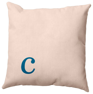 16"x16" Modern Monogram Decorative Throw Pillow, Autumn Blue