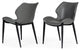 Set of Two Gray Faux Leather Industrial Dining Chairs