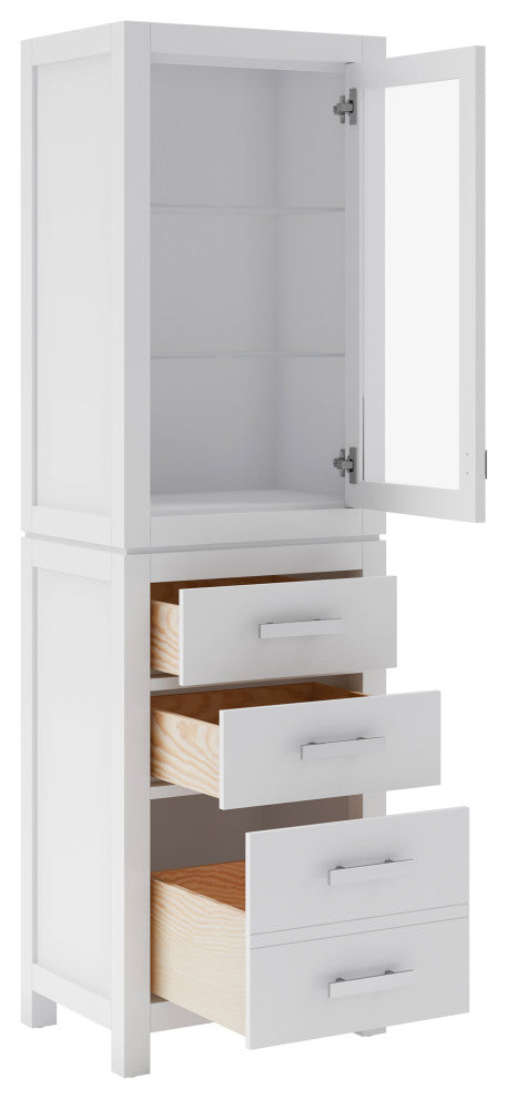 The Madison Collection Linen Cabinet, White