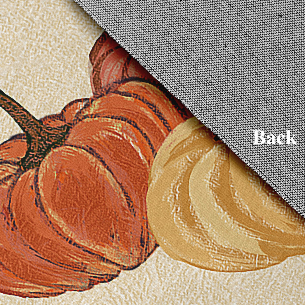 Paper Mache Pumpkins Fall Design Chenille Area Rug, Yellow, 2'x3'