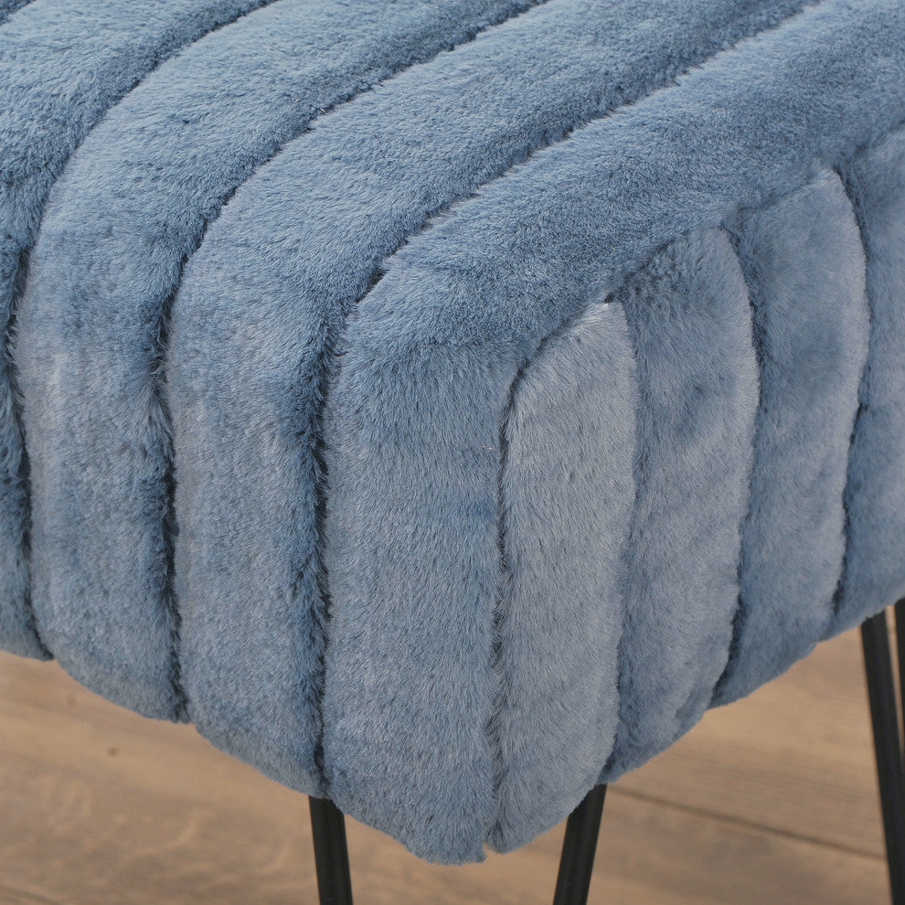 Serenta Super Mink Ottoman, Blue Mirage, 46''x16''x22''