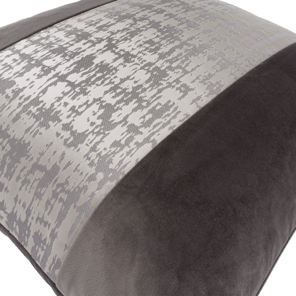 GLAMtastic Hodges 21" Pieced Pillow, Set of 2, Silver