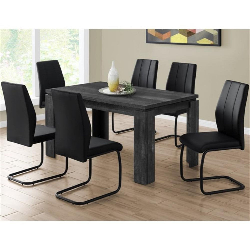 Dining Table 60" Rectangular Kitchen Dining Room Laminate Black