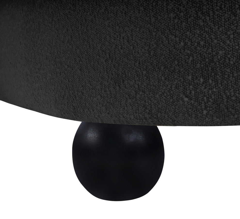 Daphne Upholstered Chair/Loveseat/Sofa, Black, Boucle Fabric, Sofa