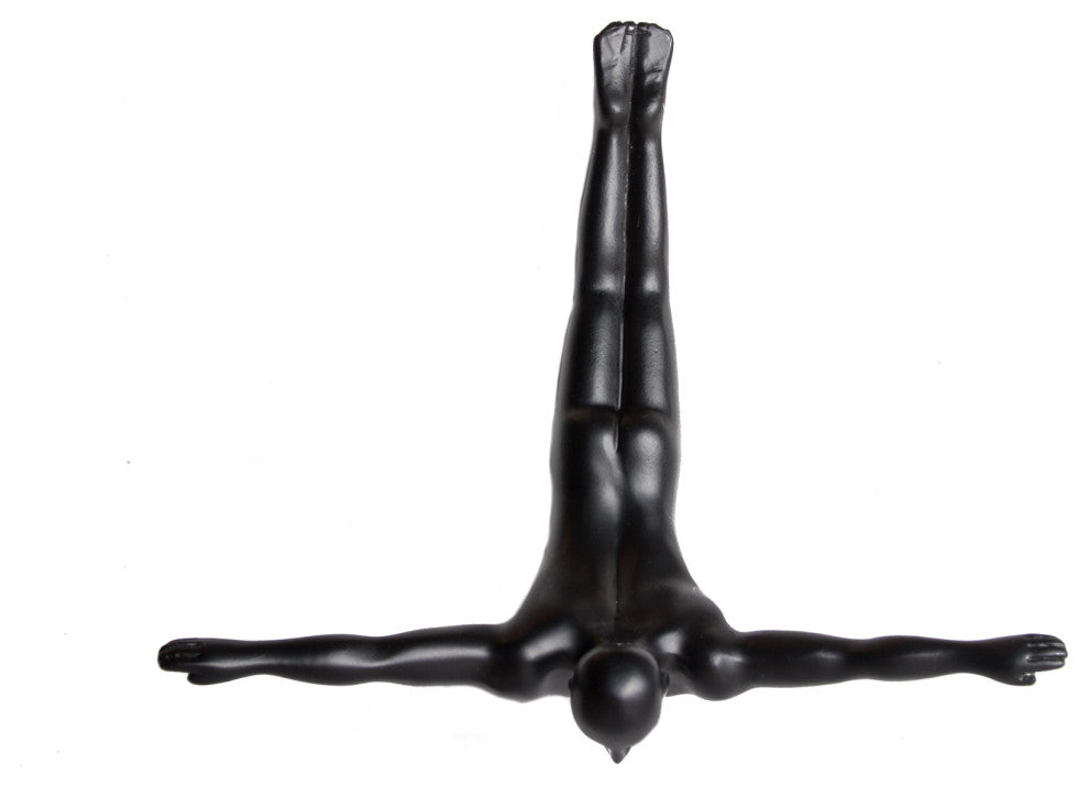7" Black Diver Resin Wall Decor