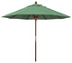 9' Square Push Lift Wood Umbrella, Spa Pacifica