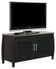 Exotic tv console with see through cabinets, Brown