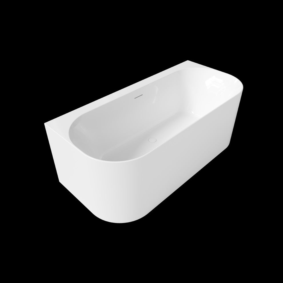 Perlato Almeria Back to Wall Soaking Tub, 65"