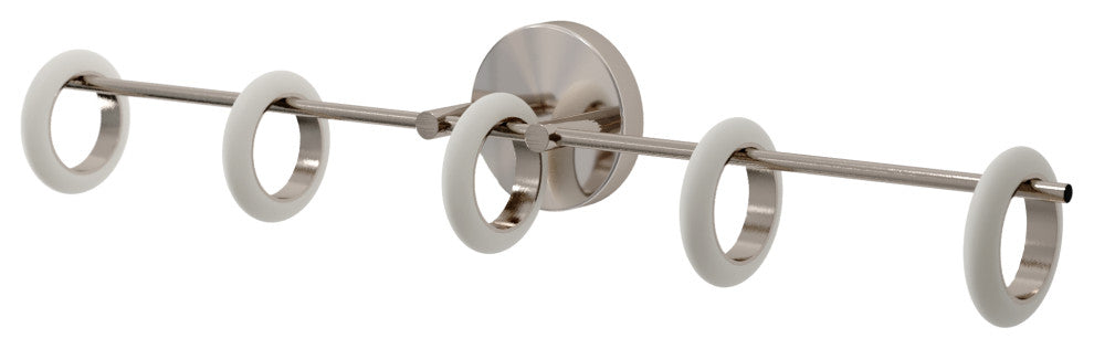 5-Light Loop Ring Bathroom Vanity Light, Brushed Nickel