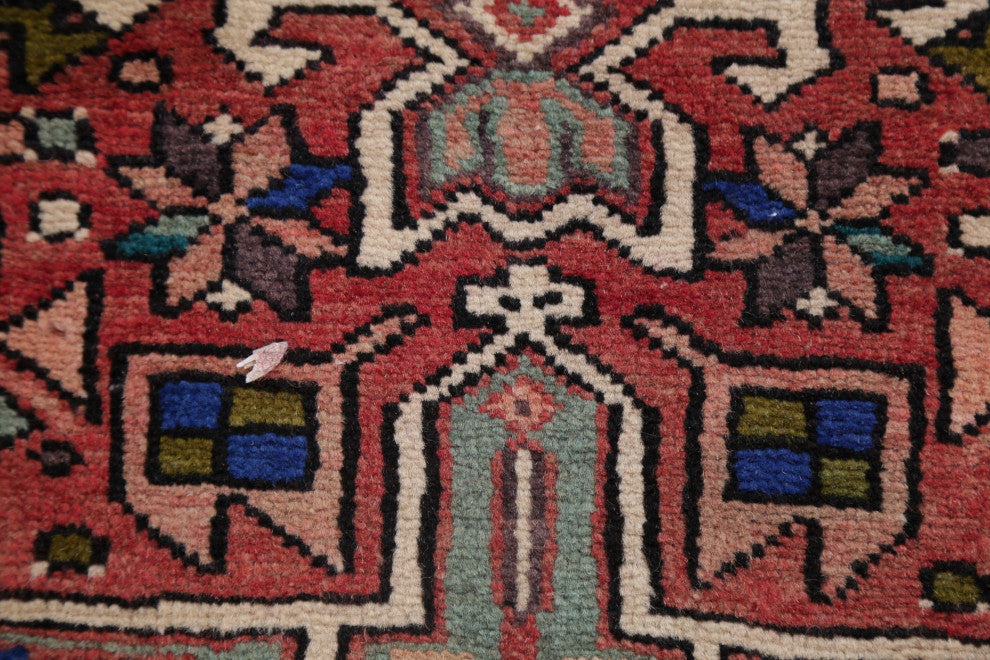 Consigned, Vintage Oriental Persian Traditional Hand-Knotted Area Rug, Red, 4x15