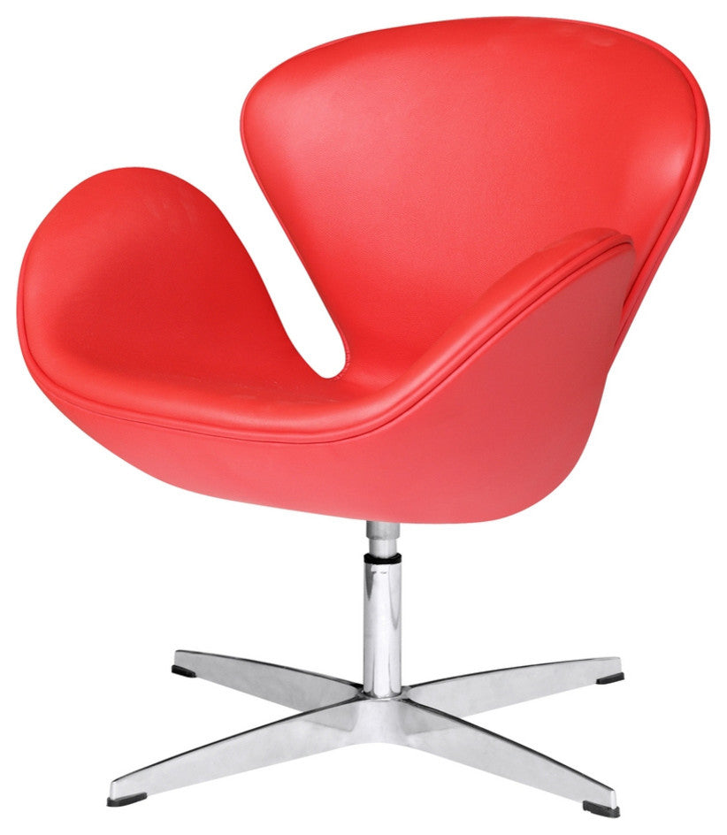 Modern Classics Swan Chair Leather, Red