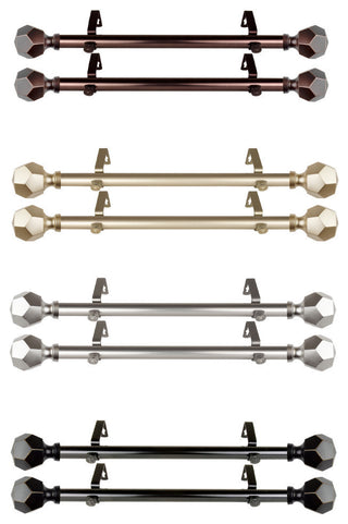 Theobald Side Curtain Rods 12-20", Light Gold