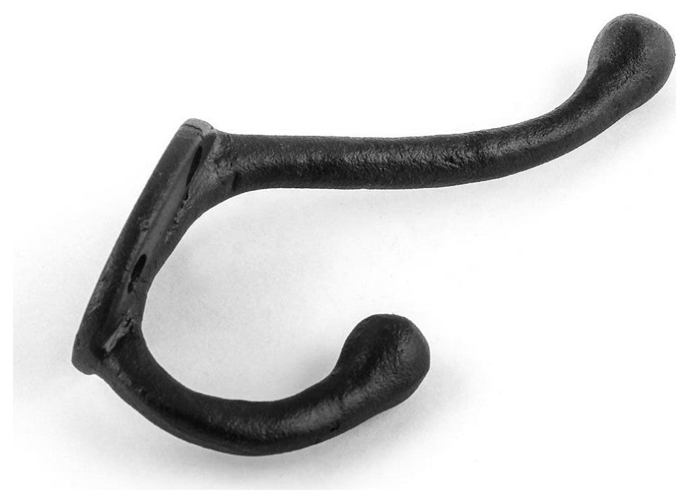 10 Wrought Iron Double Hook Black for Coats Towels Robes |