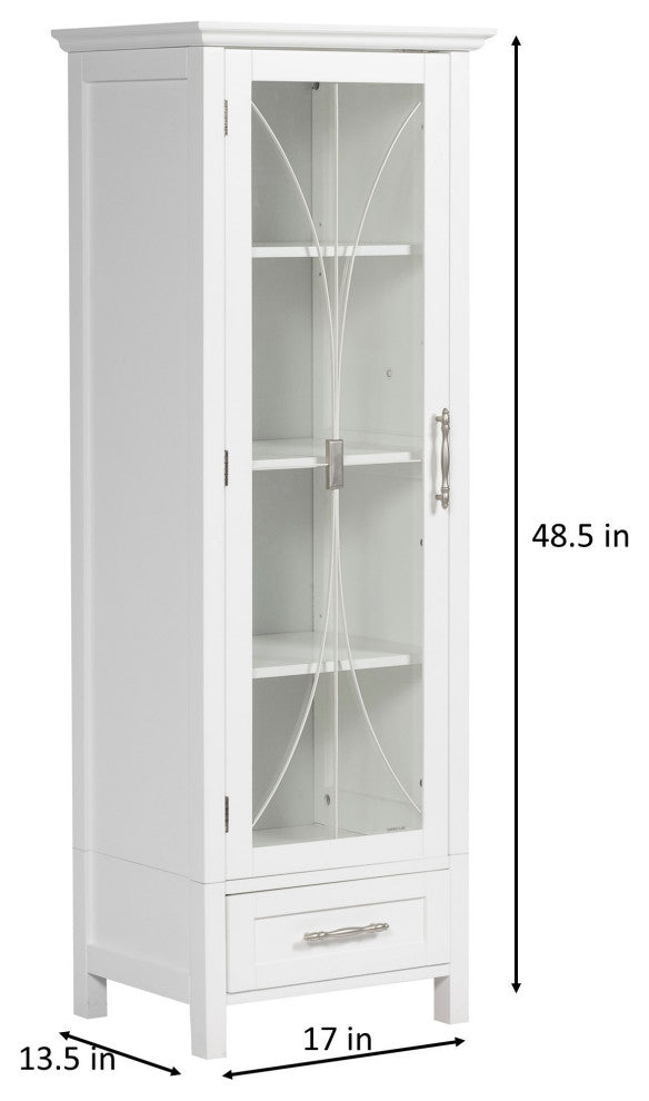 Wooden Bathroom Linen Tall Storage Cabinet
