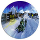 Winter Road And Night Sky, Landscape Art Round Wall Art, 23"