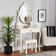 Macsen White Finished Wood 2-Piece Vanity Set with Adjustable Mirror